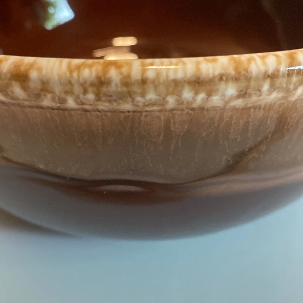 McCoy Brown Drip Glaze 8” Vintage Pottery Mixing Bowl - Picture 9 of 12